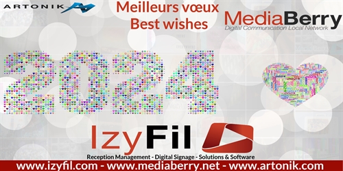 MediaBerry, pionnier de l'affichage dynamique sur le cloud, vous présente ses meilleurs vœux pour l'année 2024
